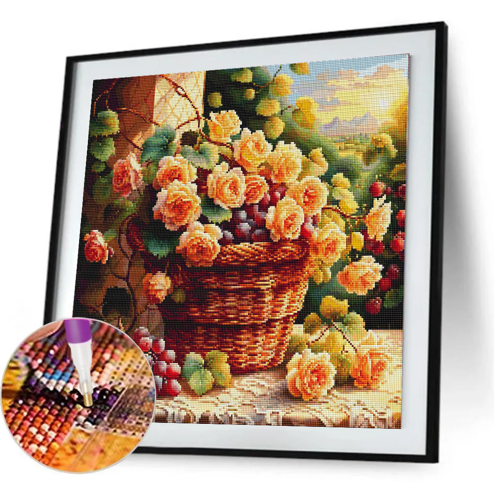 Flower Diamond Painting Kit Fu - Photo Mosaic Print avaliação e preço