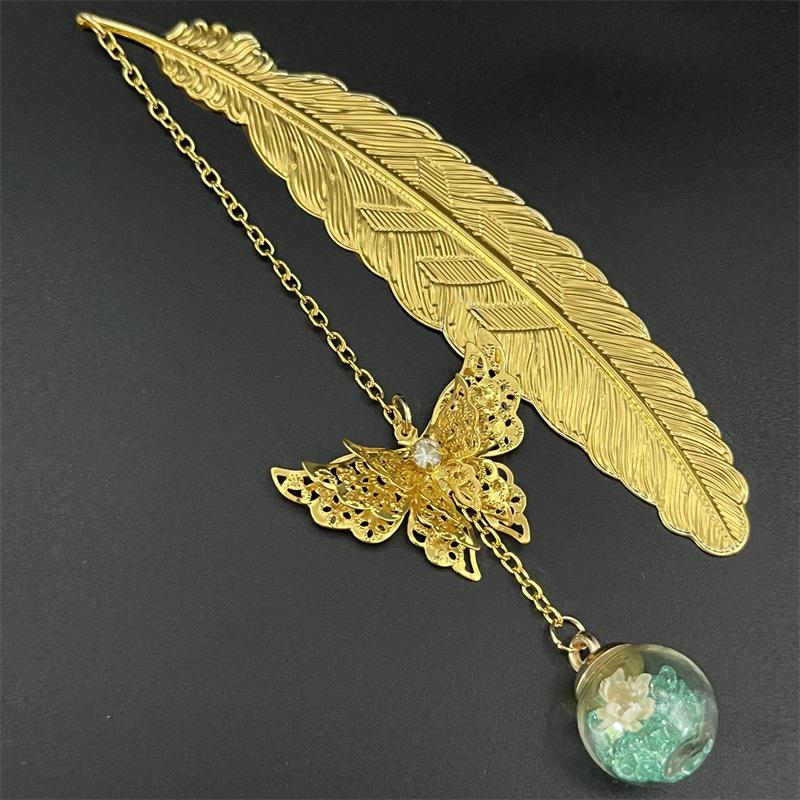 1PC Metal Bookmark Creative Im - Dried Flower Bookmark avaliação e preço