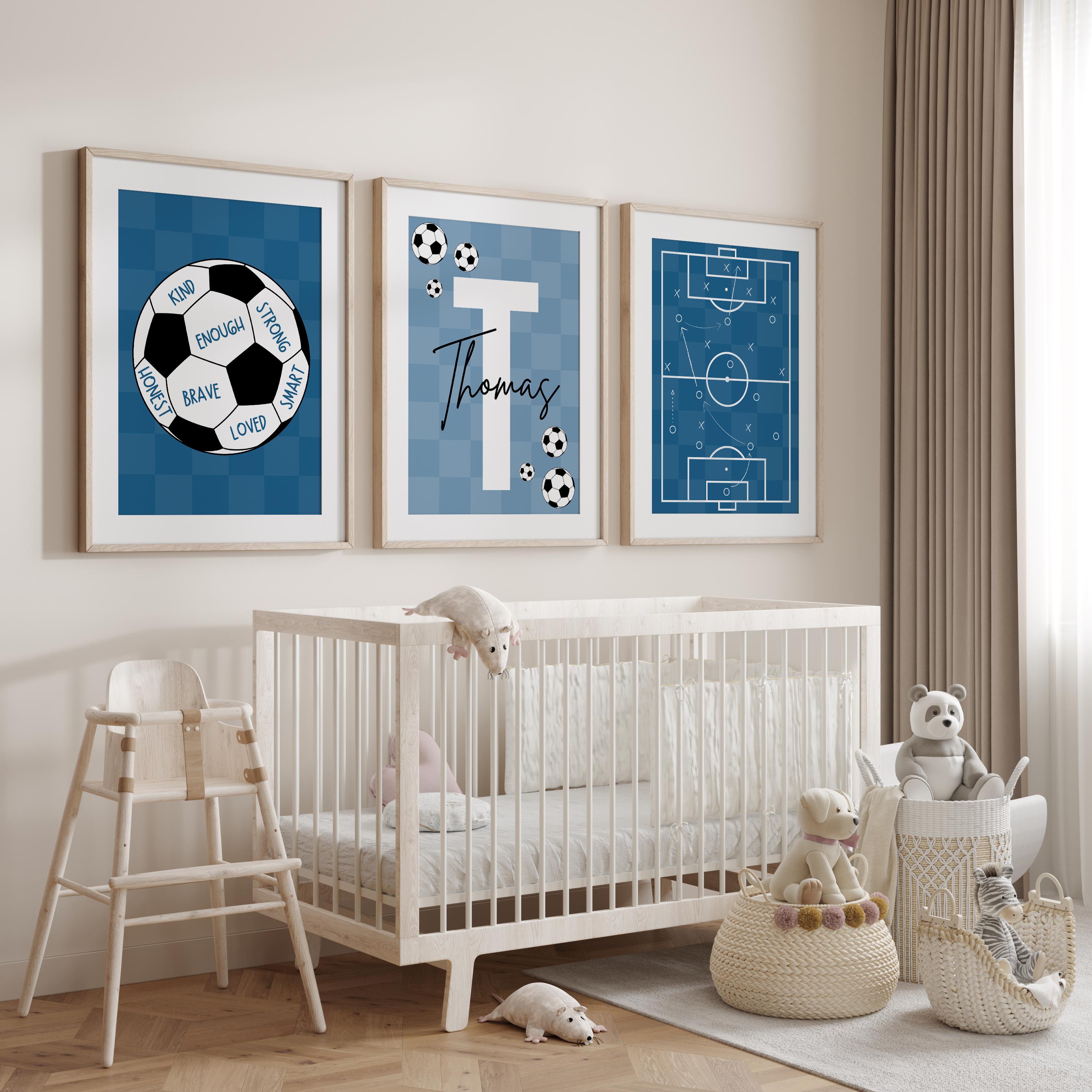 Custom Soccer Wall Art Set Aff - Personalized Name Box avaliação e preço