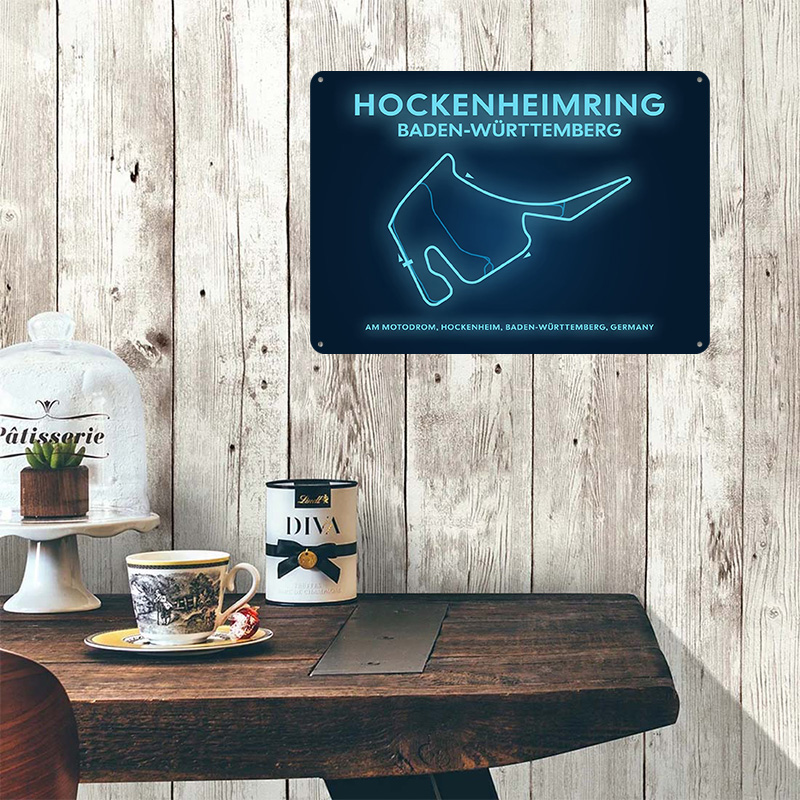 Hockenheimring Circuit Neon Ma - Custom Map Poster avaliação e preço