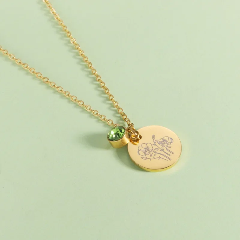Birth Month Flowers Clipart Fl - Birth Flower Necklace avaliação e preço