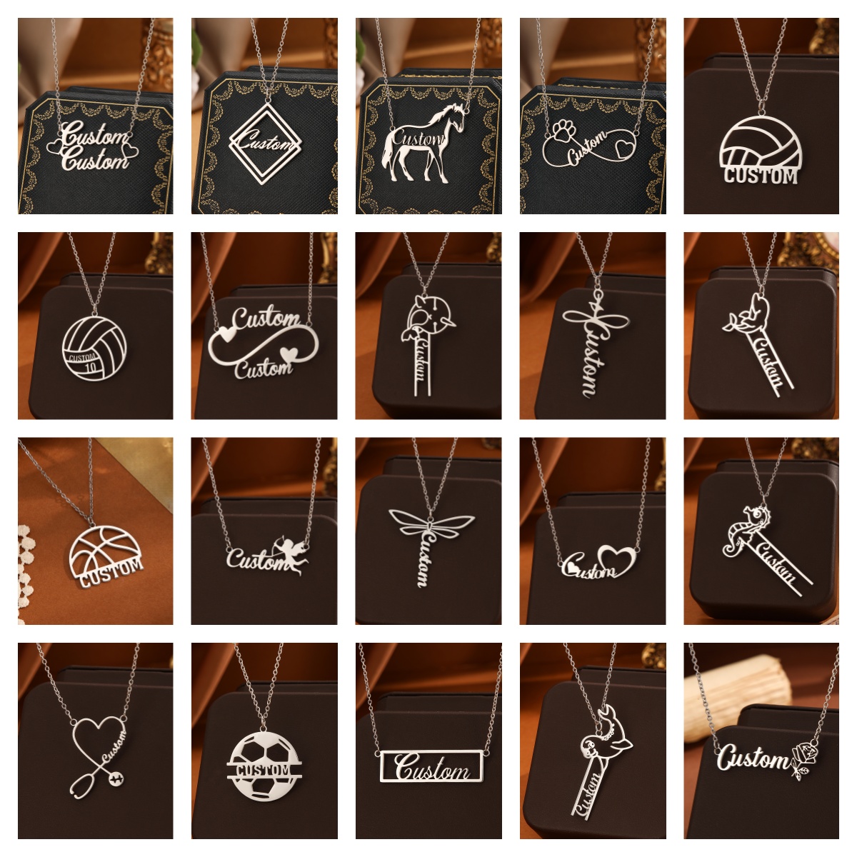 1pc Stainless Steel Customized - Name Necklace Custom avaliação e preço