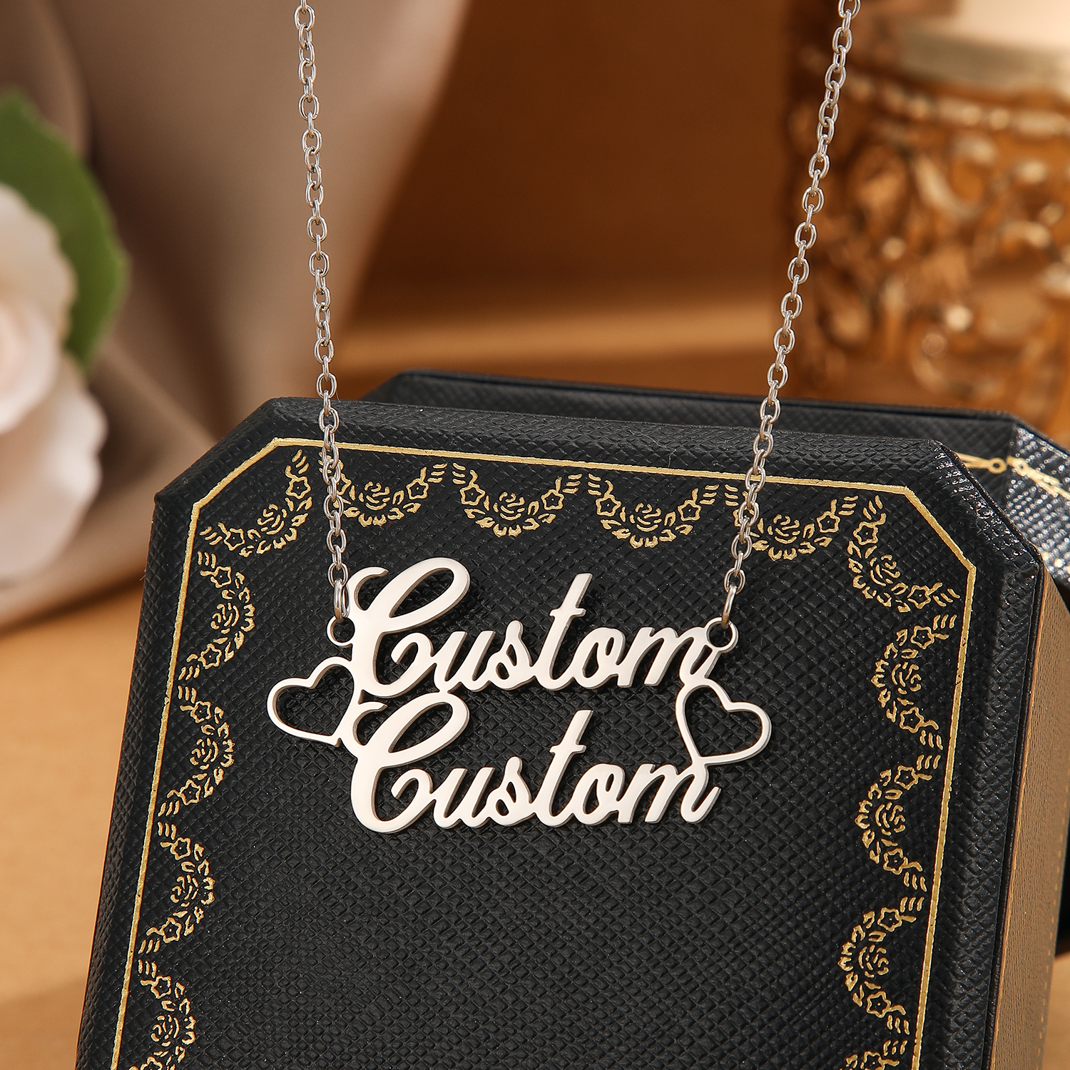 1pc Stainless Steel Customized - Name Necklace Custom avaliação e preço