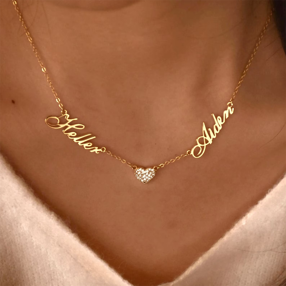 Custom Two Name Necklace For W - Name Necklace Custom avaliação e preço