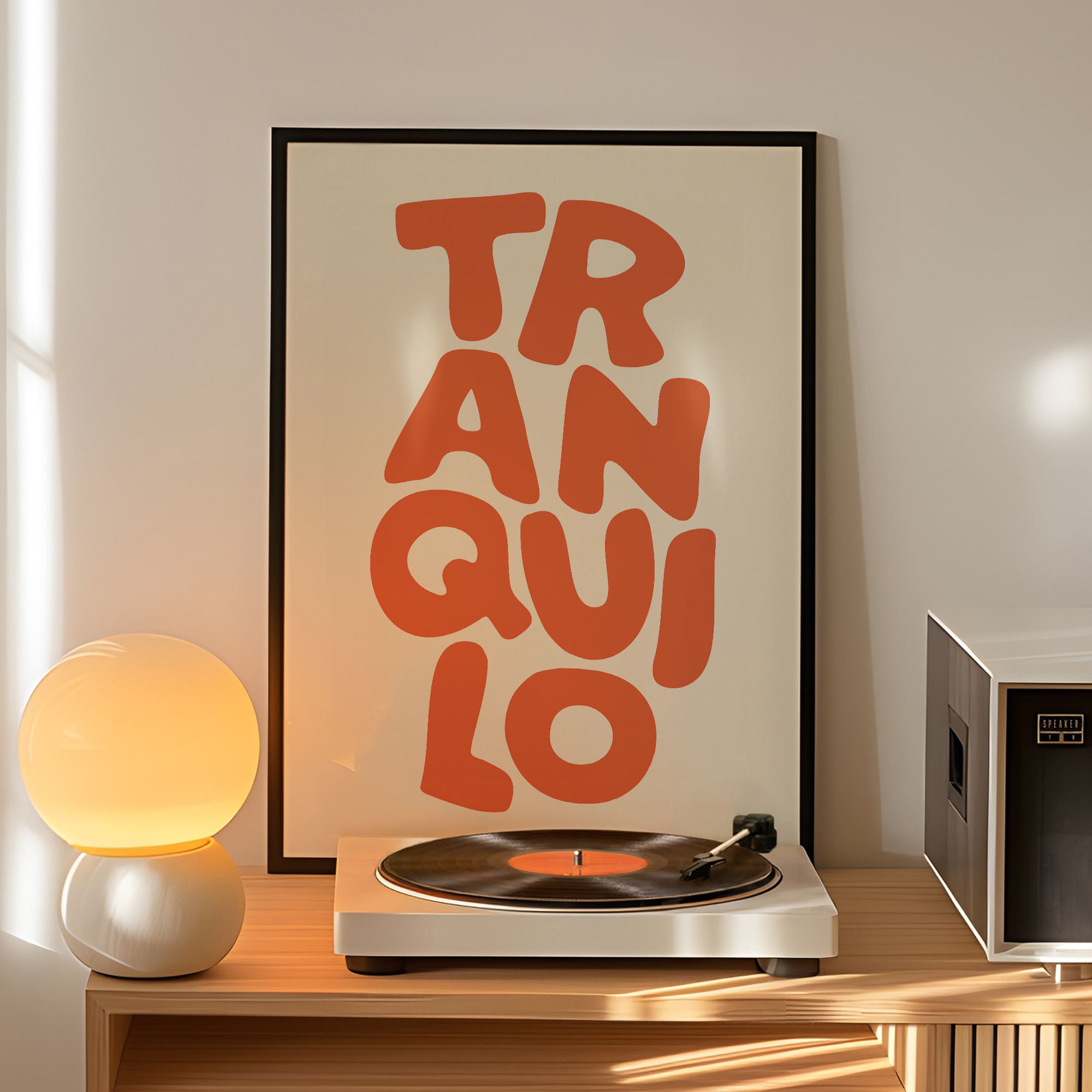 Boho Tranquilo Orange Cream Re - Custom Map Poster avaliação e preço
