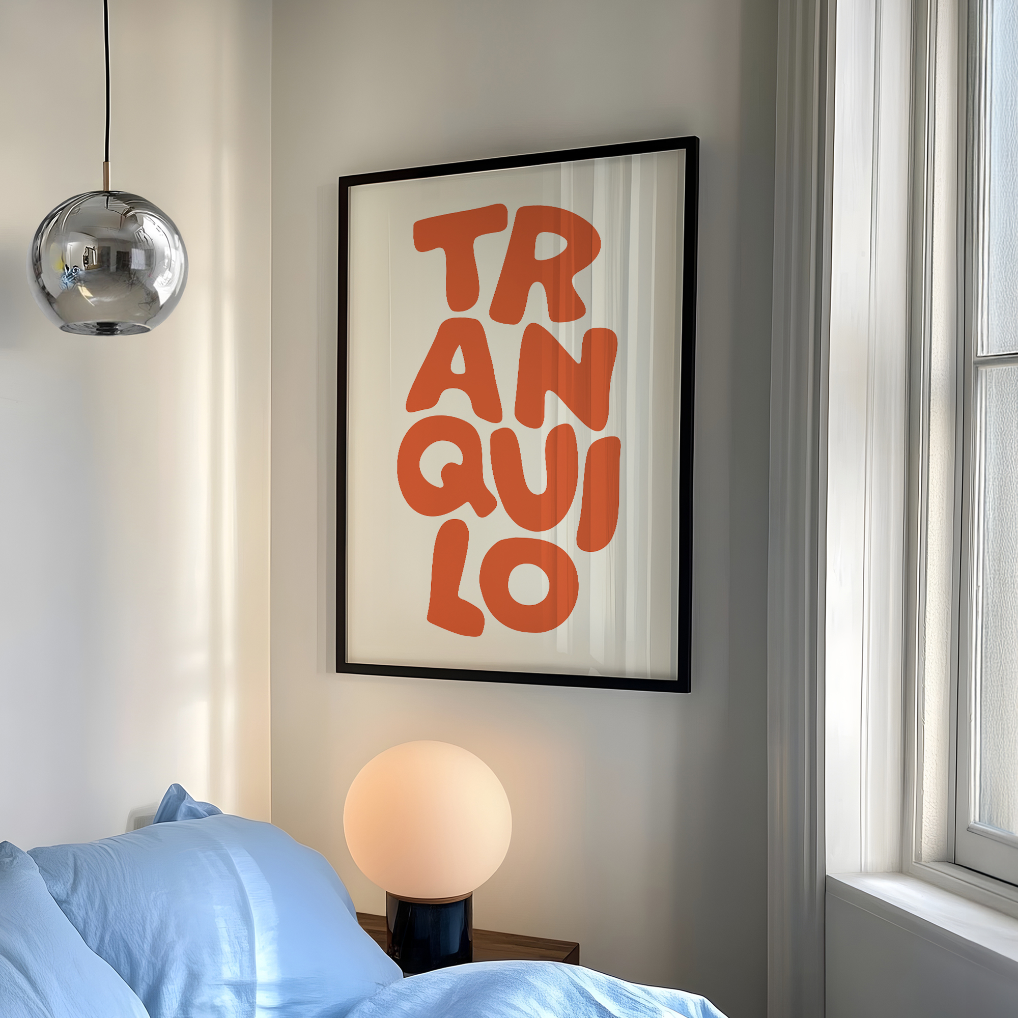 Boho Tranquilo Orange Cream Re - Custom Map Poster avaliação e preço