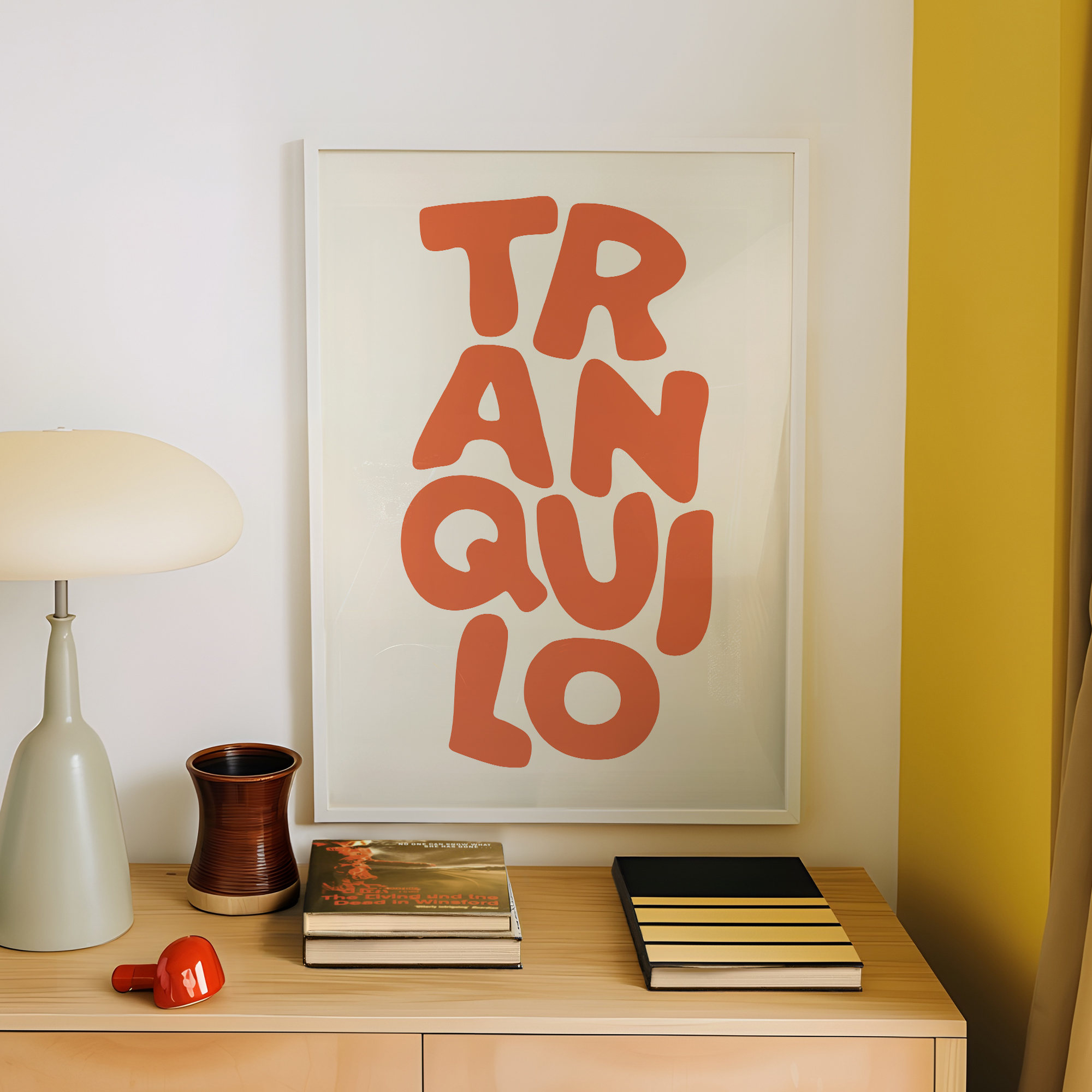 Boho Tranquilo Orange Cream Re - Custom Map Poster avaliação e preço