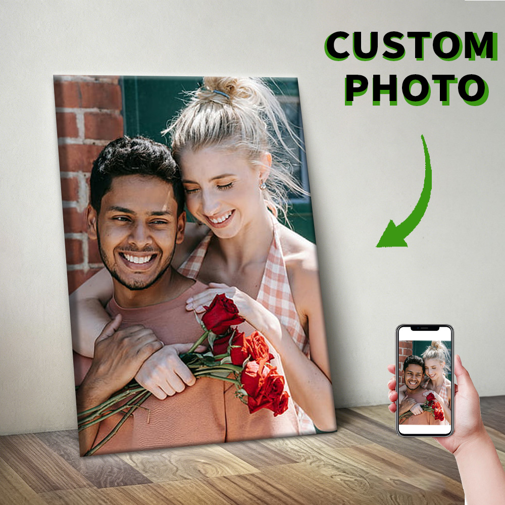 1 Pc Customized Photos on Canv - Engraved Wood Frame avaliação e preço