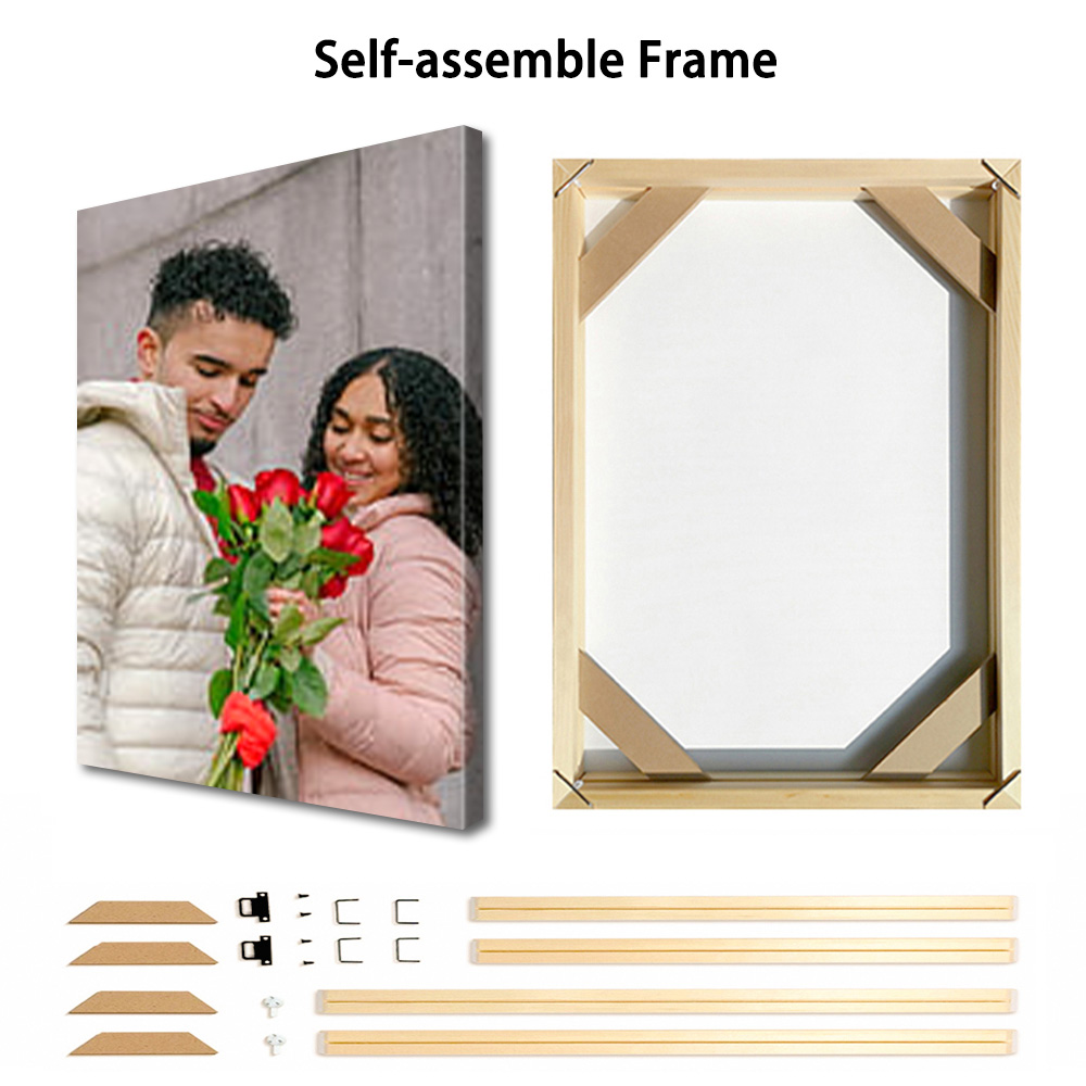 1 Pc Customized Photos on Canv - Engraved Wood Frame avaliação e preço