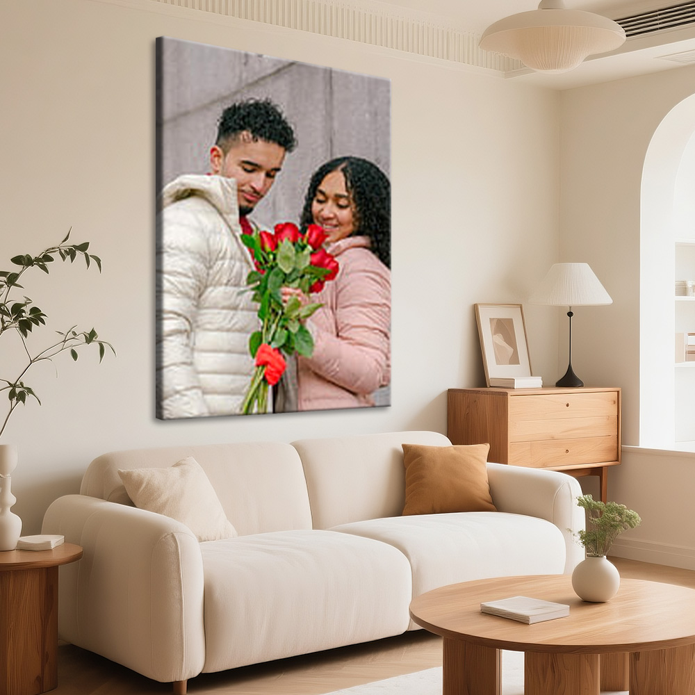 1 Pc Customized Photos on Canv - Engraved Wood Frame avaliação e preço