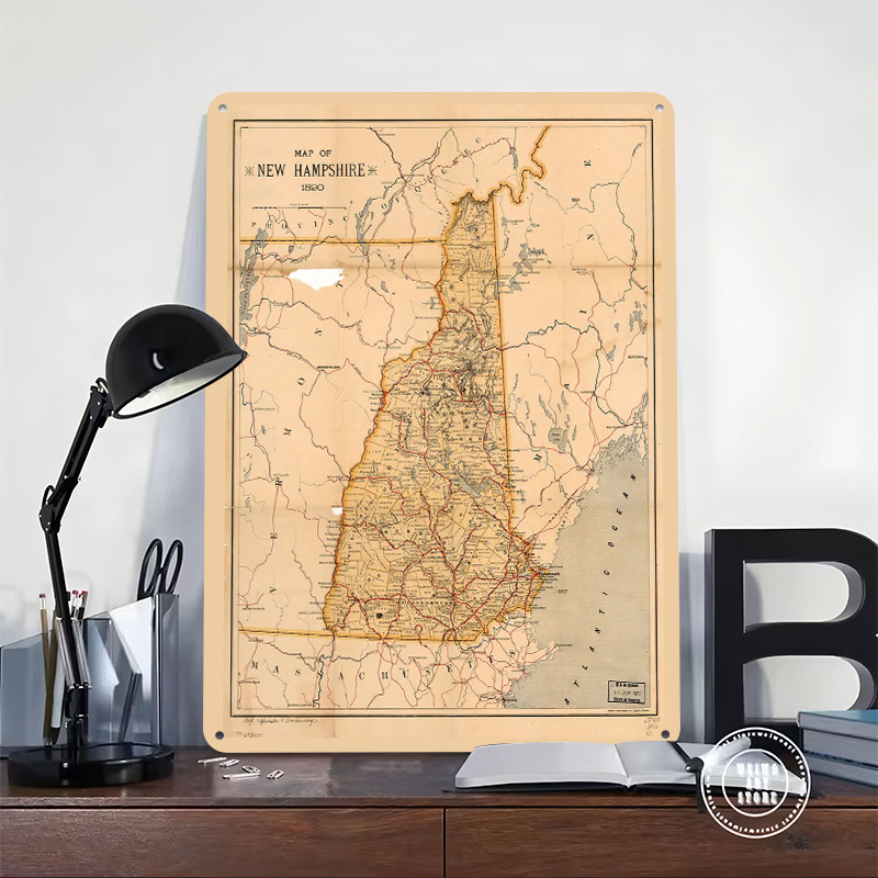 New Hampshire Map 1890 Poster  - Custom Map Poster avaliação e preço