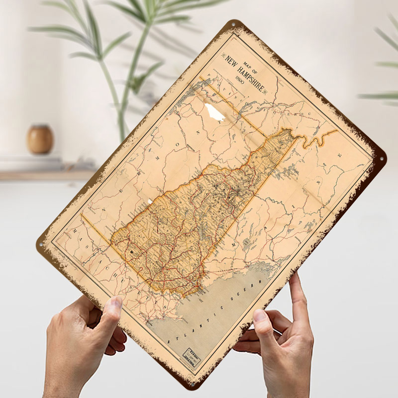 New Hampshire Map 1890 Poster  - Custom Map Poster avaliação e preço
