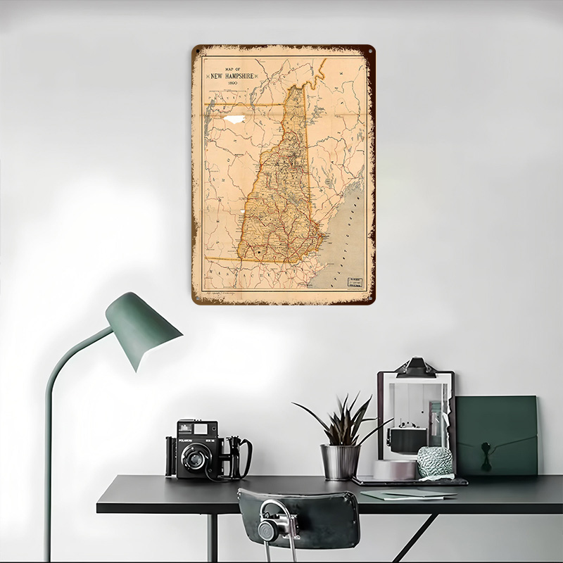 New Hampshire Map 1890 Poster  - Custom Map Poster avaliação e preço