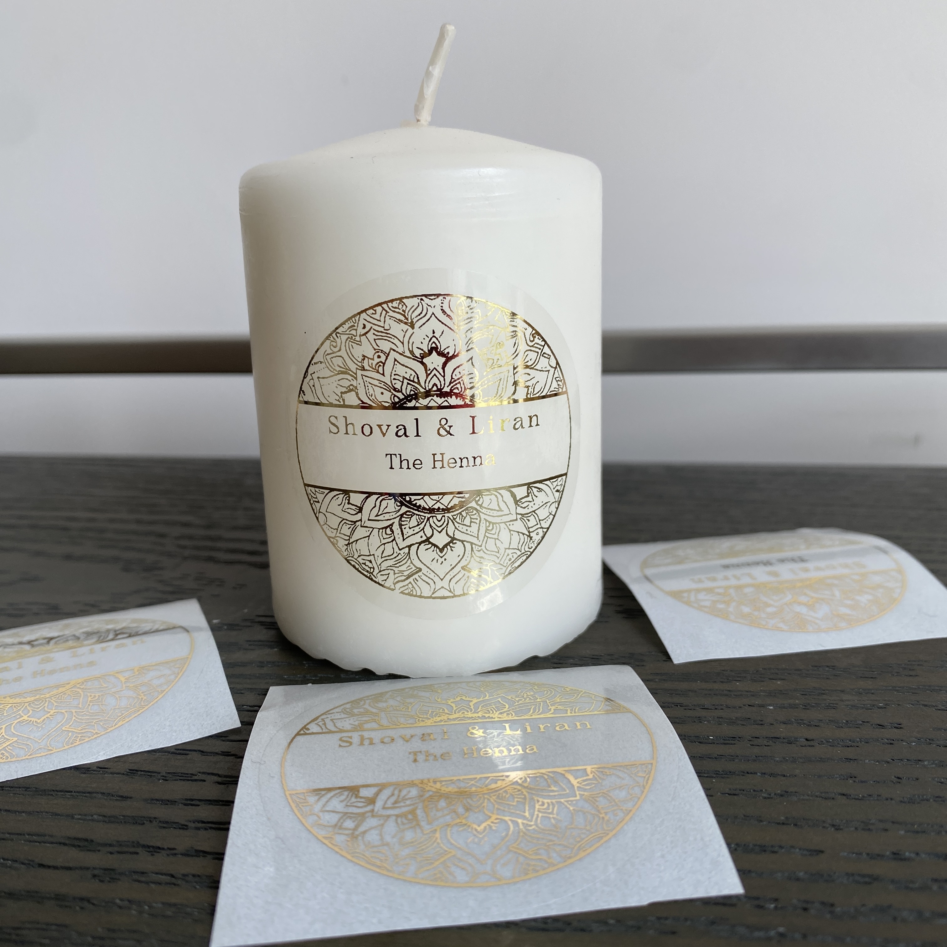 Custom henna day candle sticke - Personalised Candle Label avaliação e preço