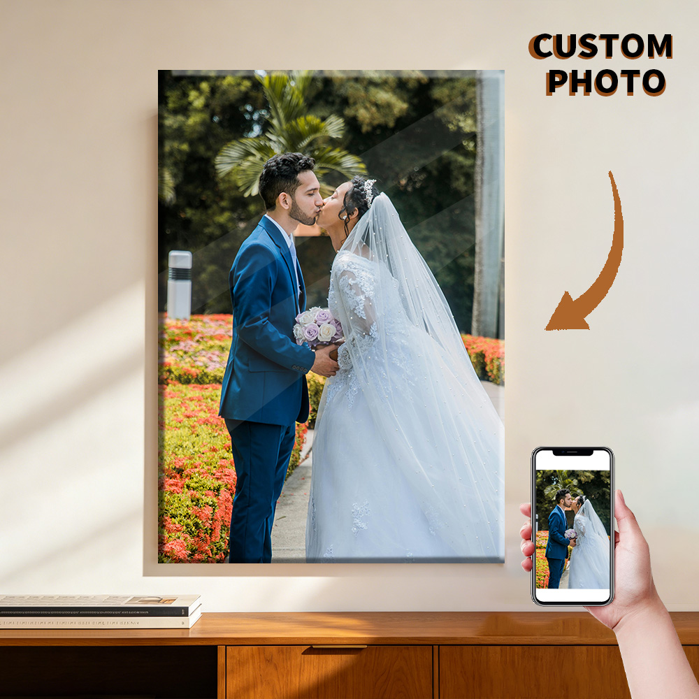 1 Pc Customized Photos on Canv - Engraved Wood Frame avaliação e preço