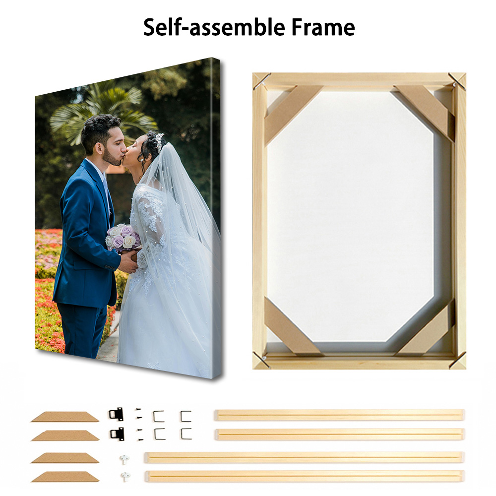 1 Pc Customized Photos on Canv - Engraved Wood Frame avaliação e preço