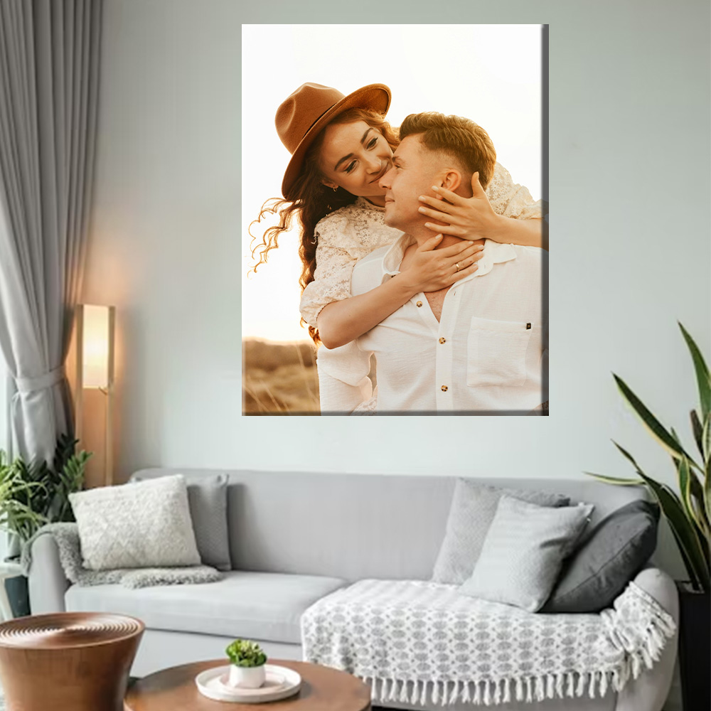 1 Pc Customized Photos on Canv - Engraved Wood Frame avaliação e preço