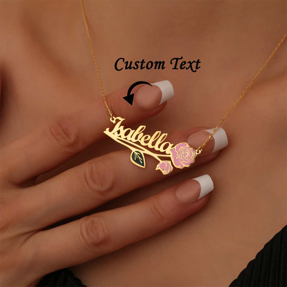 Personalized Colorfuls Birth F - Name Necklace Custom avaliação e preço