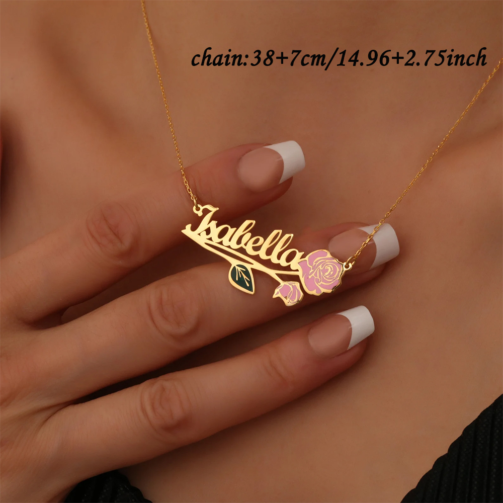 Personalized Colorfuls Birth F - Name Necklace Custom avaliação e preço