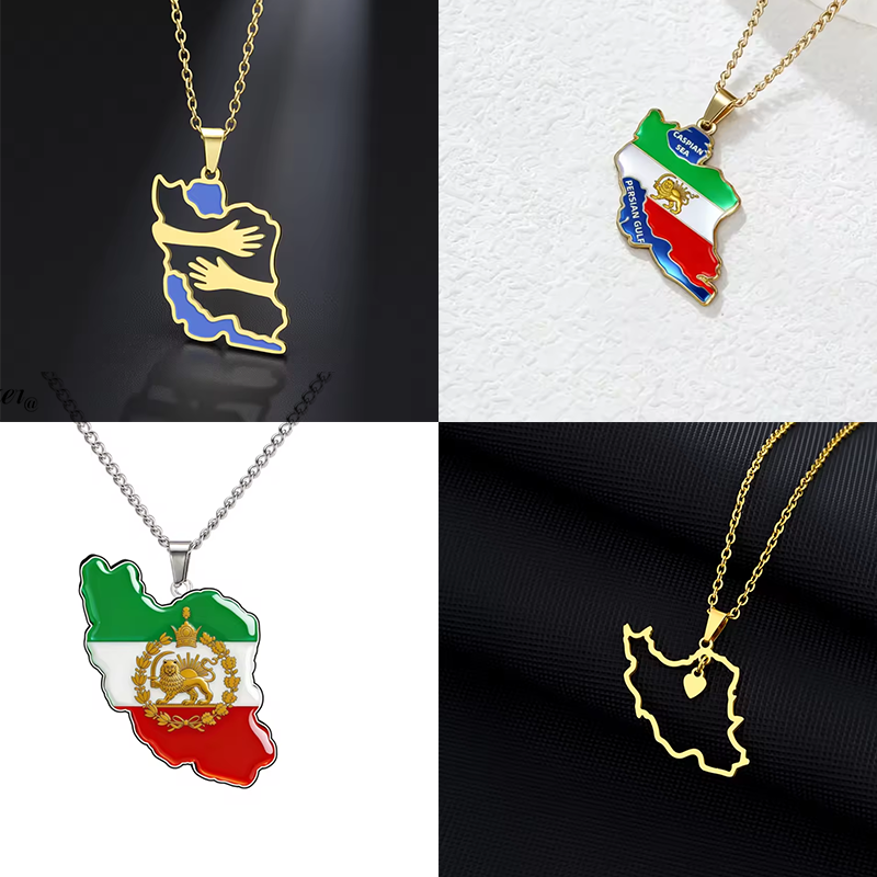 Lucktune Iran Map Pendant Neck - Custom Star Map avaliação e preço