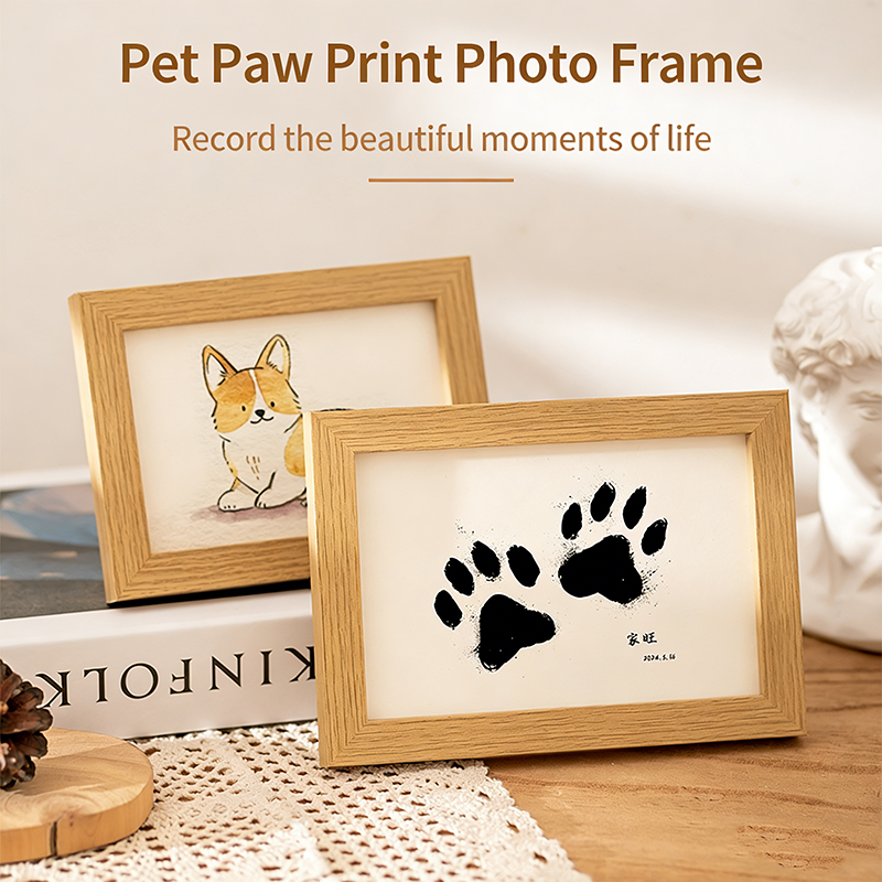 Diy Wooden Baby Pet Paw Print  - Engraved Wood Frame avaliação e preço