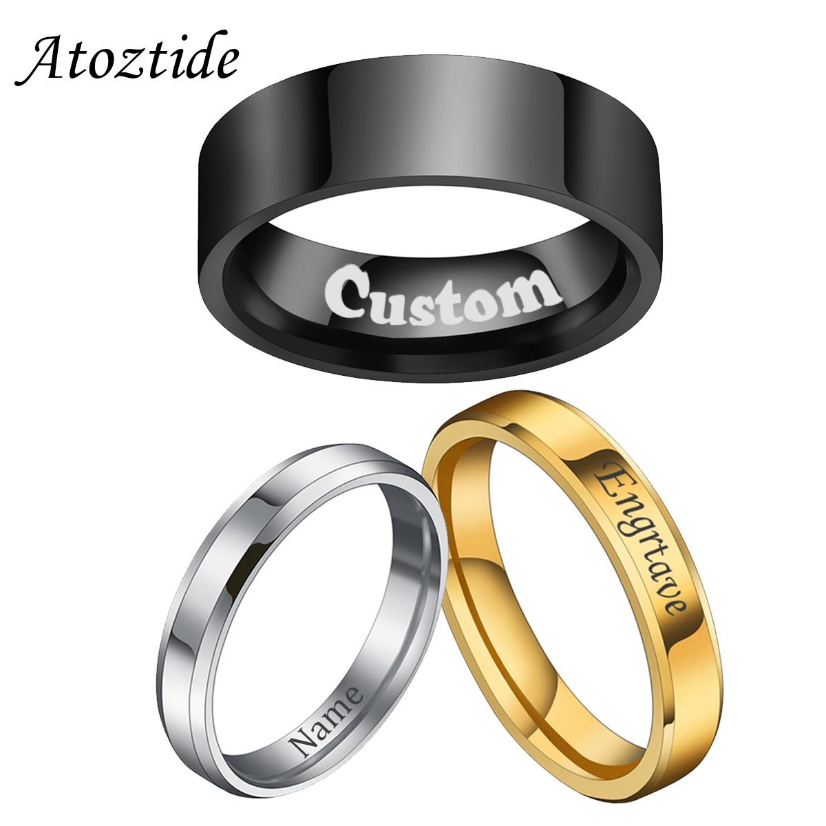 Atoztide 4/6/8mm Personalized  - Initial Ring Custom avaliação e preço