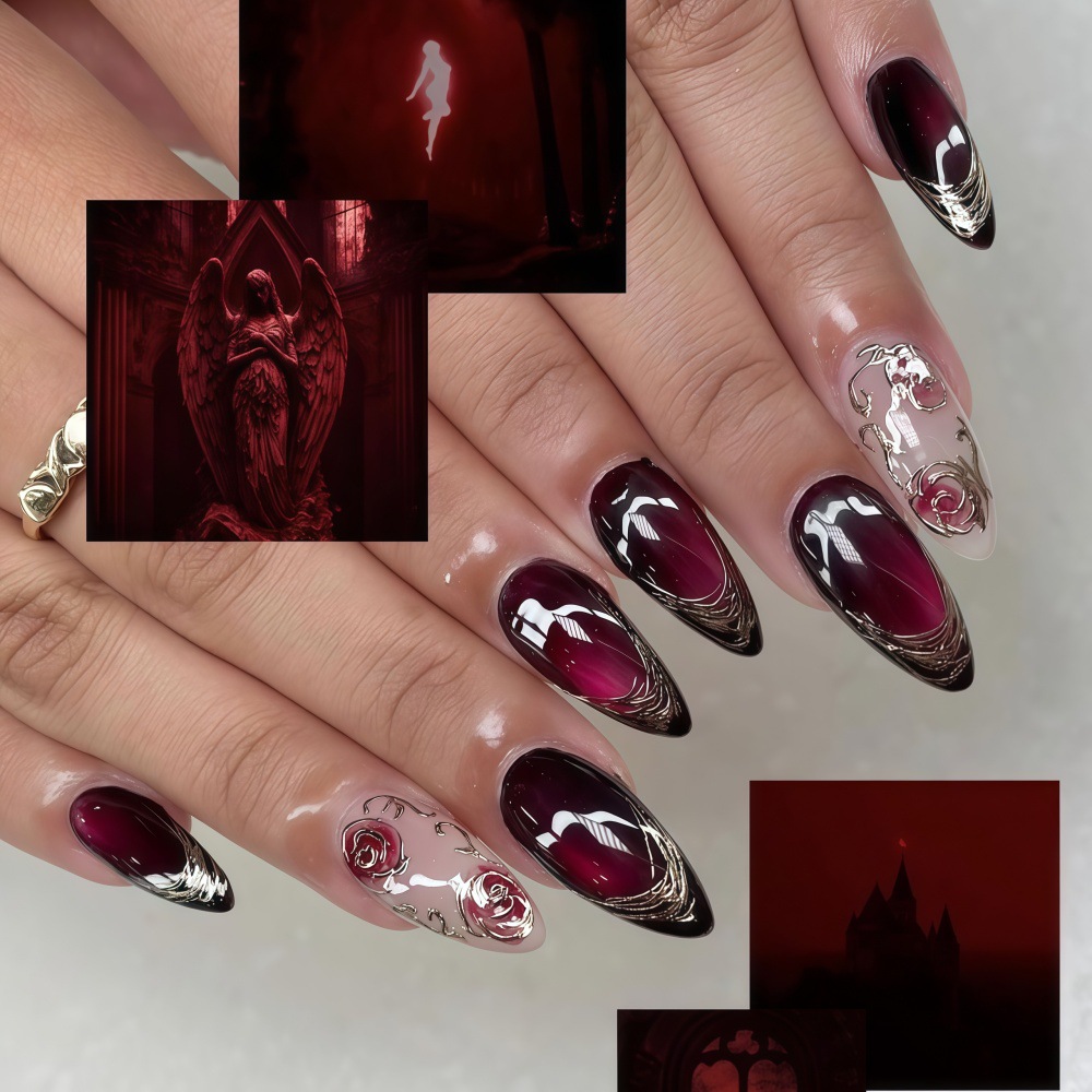 3D fake nails for women girls  - Pressed Flower Art avaliação e preço