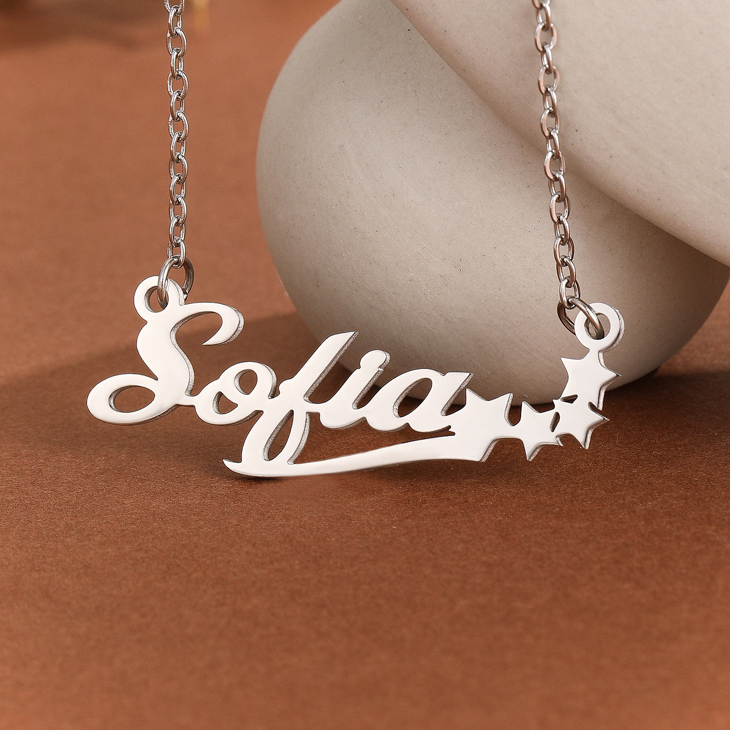 Stainless Steel Star Letter Pe - Name Necklace Custom avaliação e preço