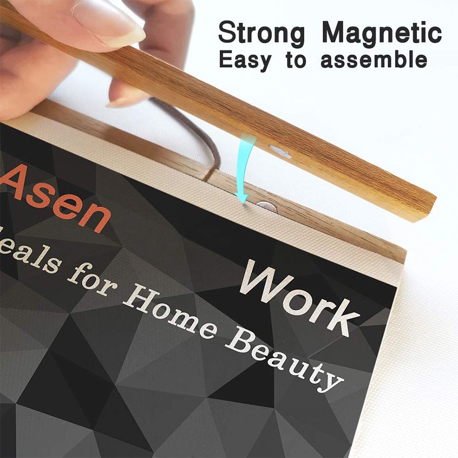 1PC Magnetic Wooden Picture Ha - Engraved Wood Frame avaliação e preço