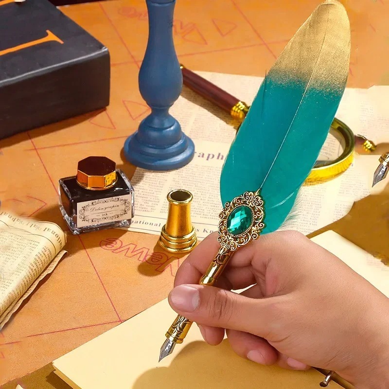 Creative Feather Dip Pen Ink S - Wax Seal Letter Kit avaliação e preço
