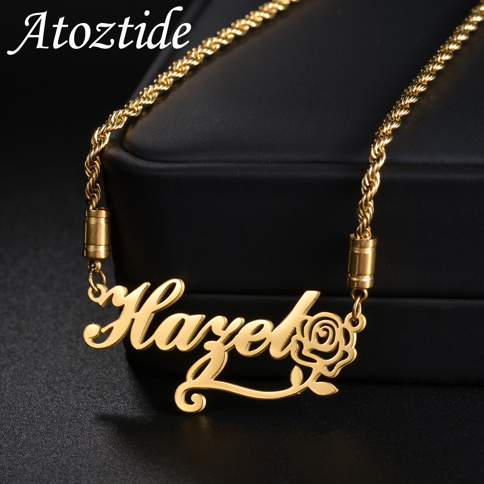 Atoztide Personalized Custom N - Birth Flower Necklace avaliação e preço