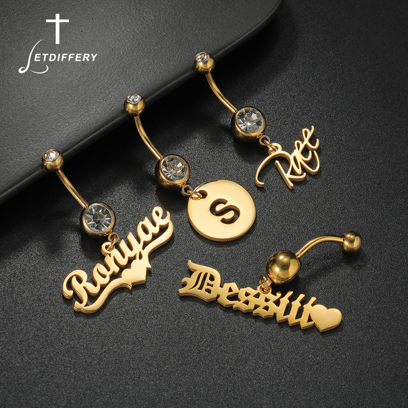 Letdiffery Custom Name Belly B - Initial Ring Custom avaliação e preço