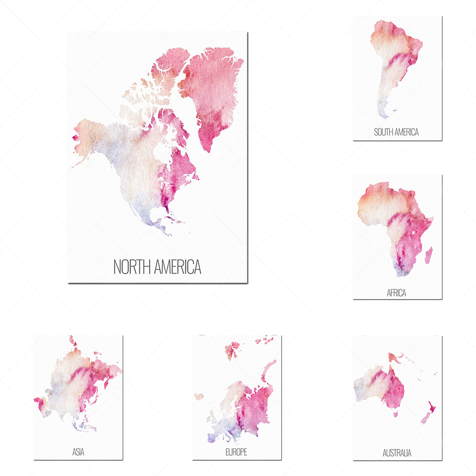 6 continent poster set, North  - Custom Star Map avaliação e preço