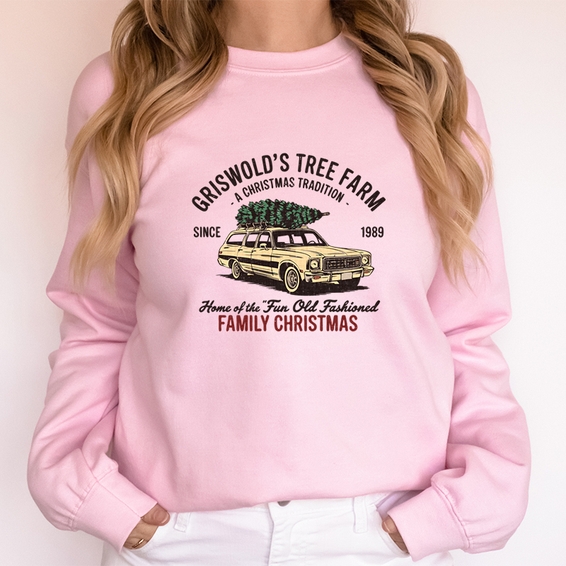 Family Christmas Tree Farm Gra - Family Tree Print avaliação e preço