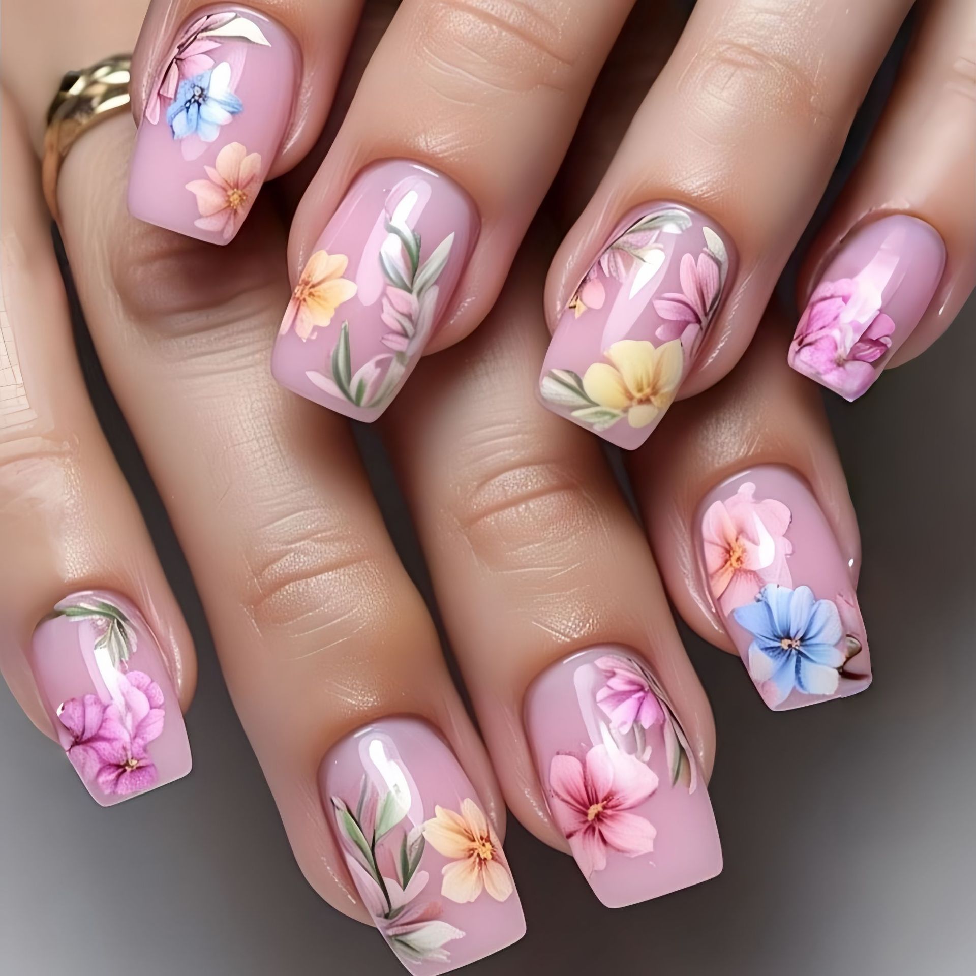 Medium fake nails for women gi - Pressed Flower Art avaliação e preço