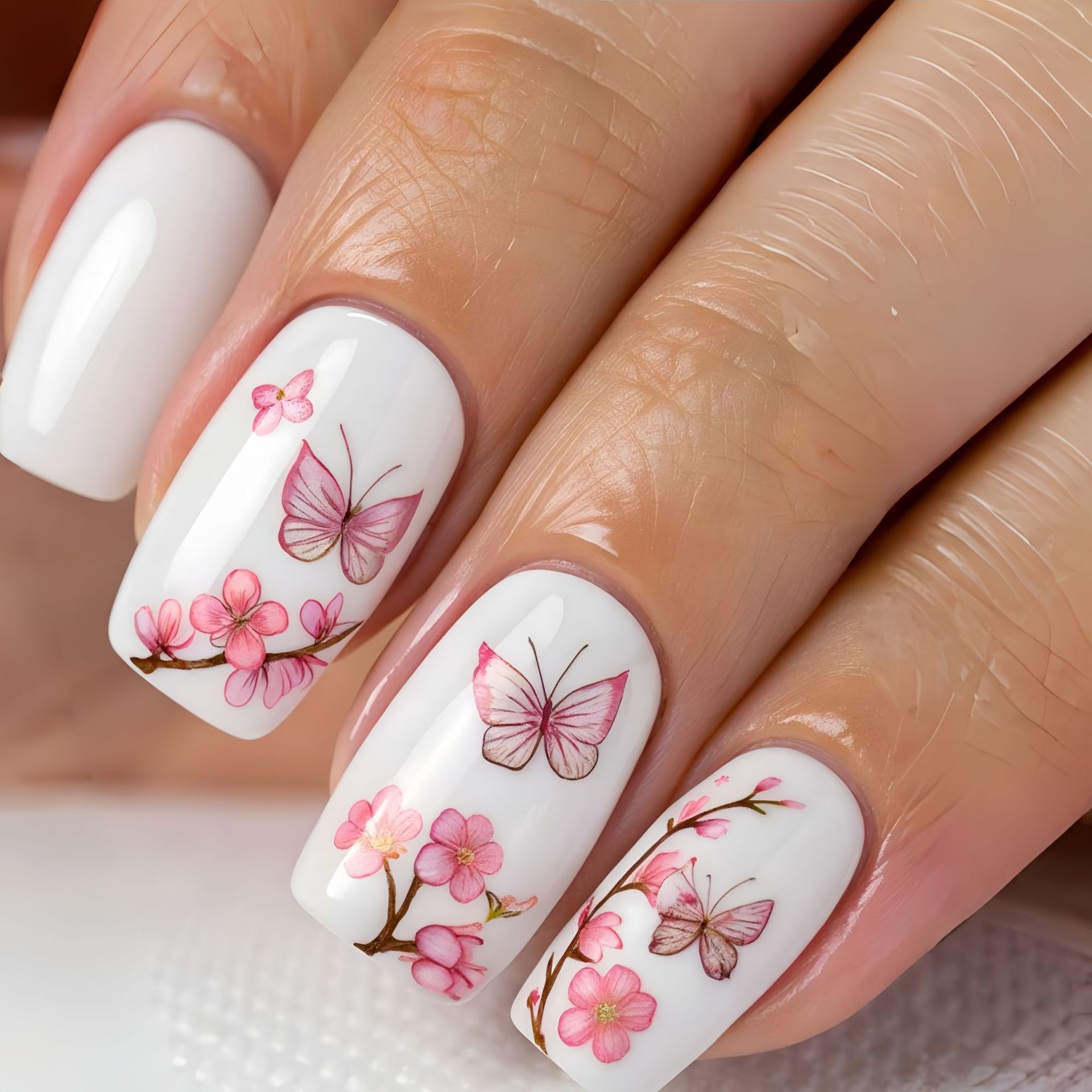 Medium fake nails for women gi - Pressed Flower Art avaliação e preço