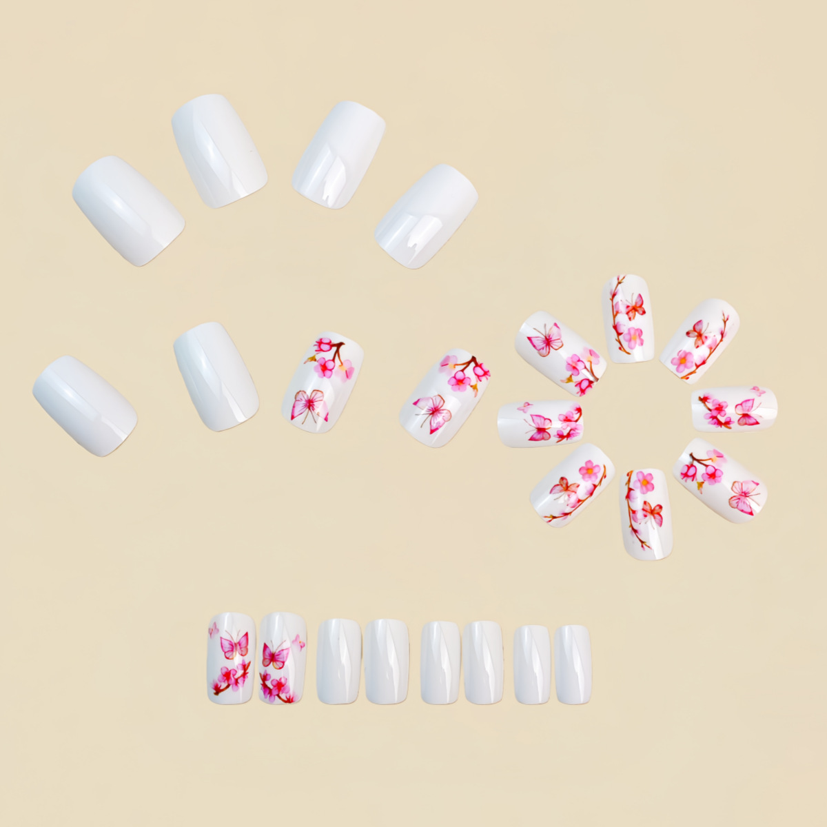 Medium fake nails for women gi - Pressed Flower Art avaliação e preço