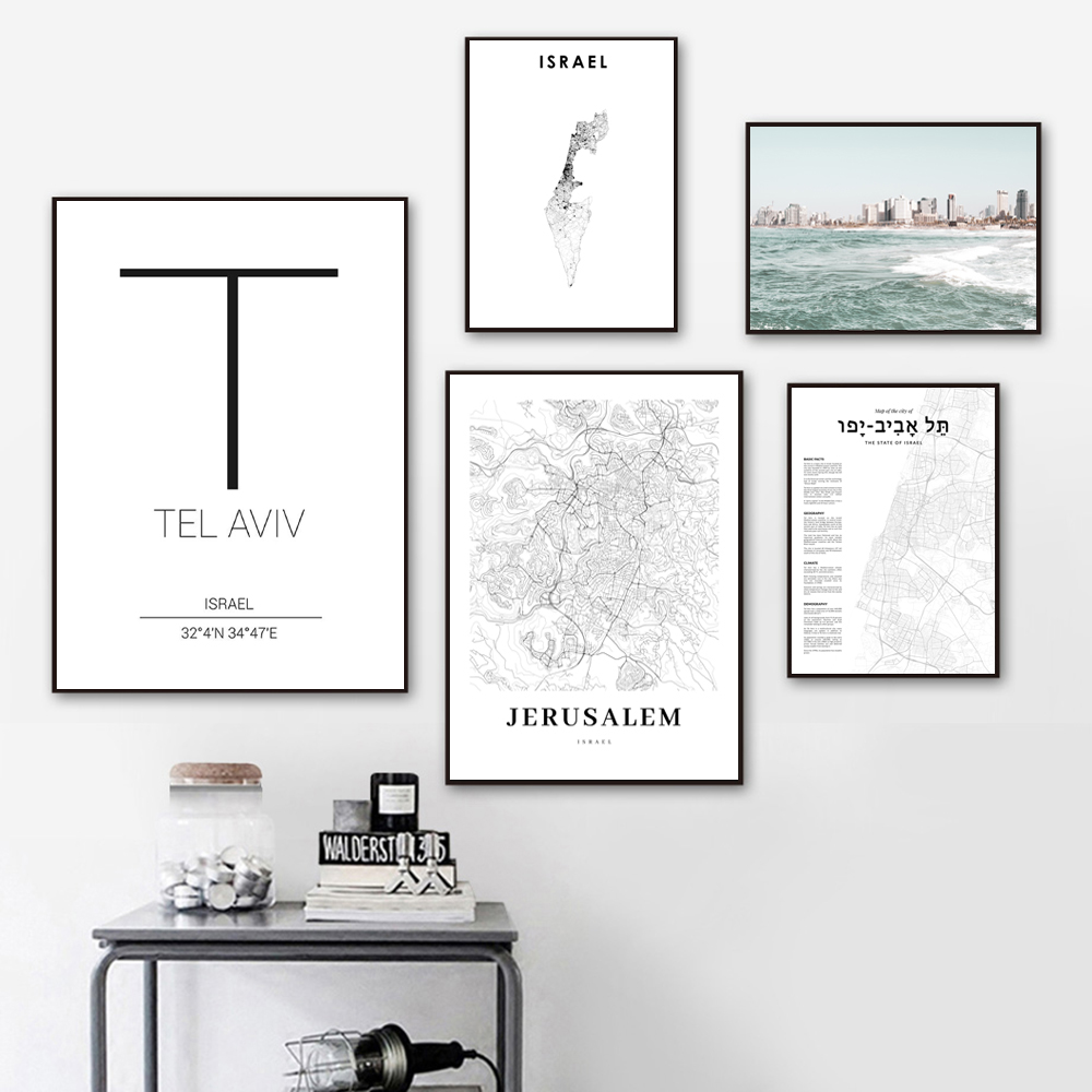 Tel Aviv Map Print Israel City - Custom Star Map avaliação e preço