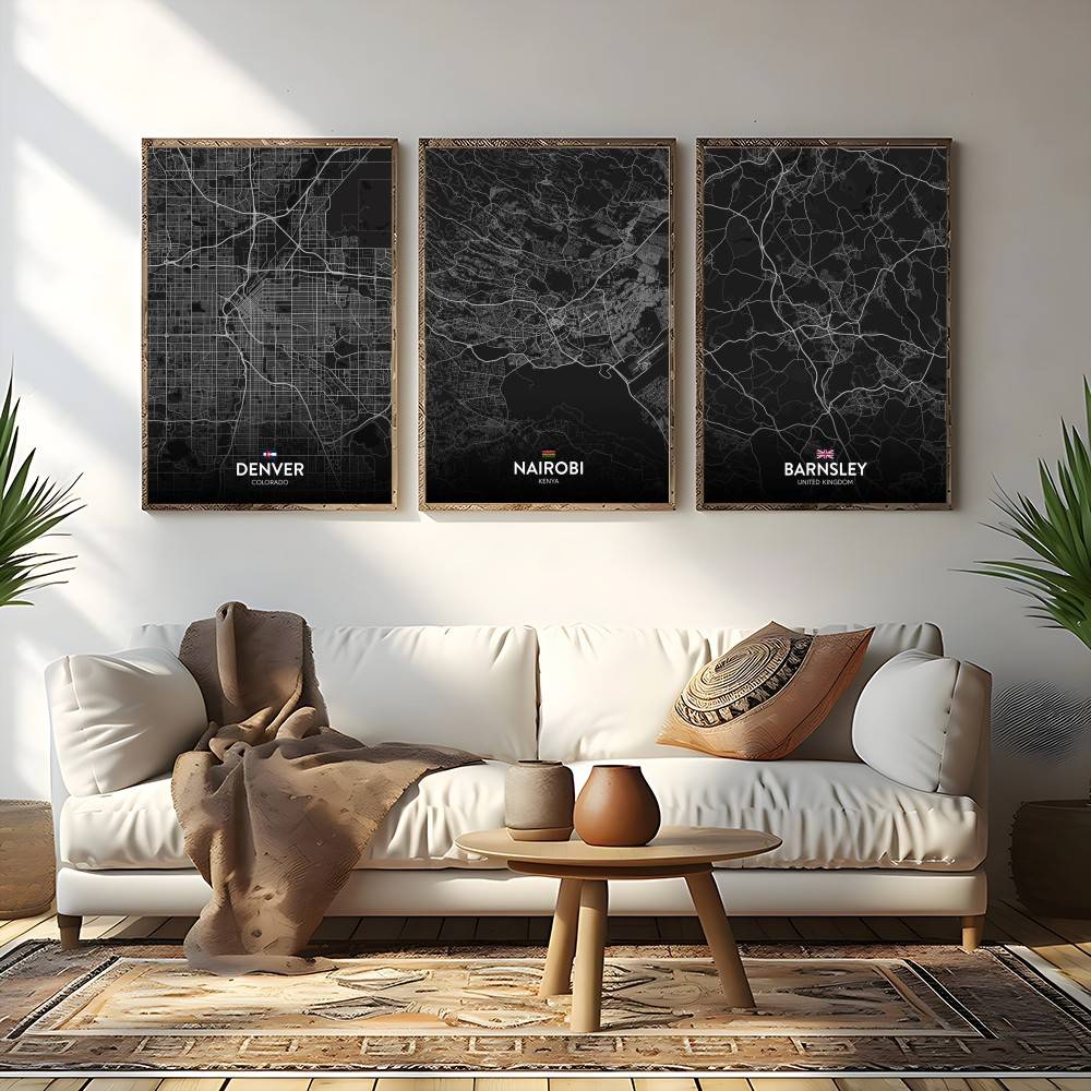 Paris London New York CUSTOM C - Custom Map Poster avaliação e preço