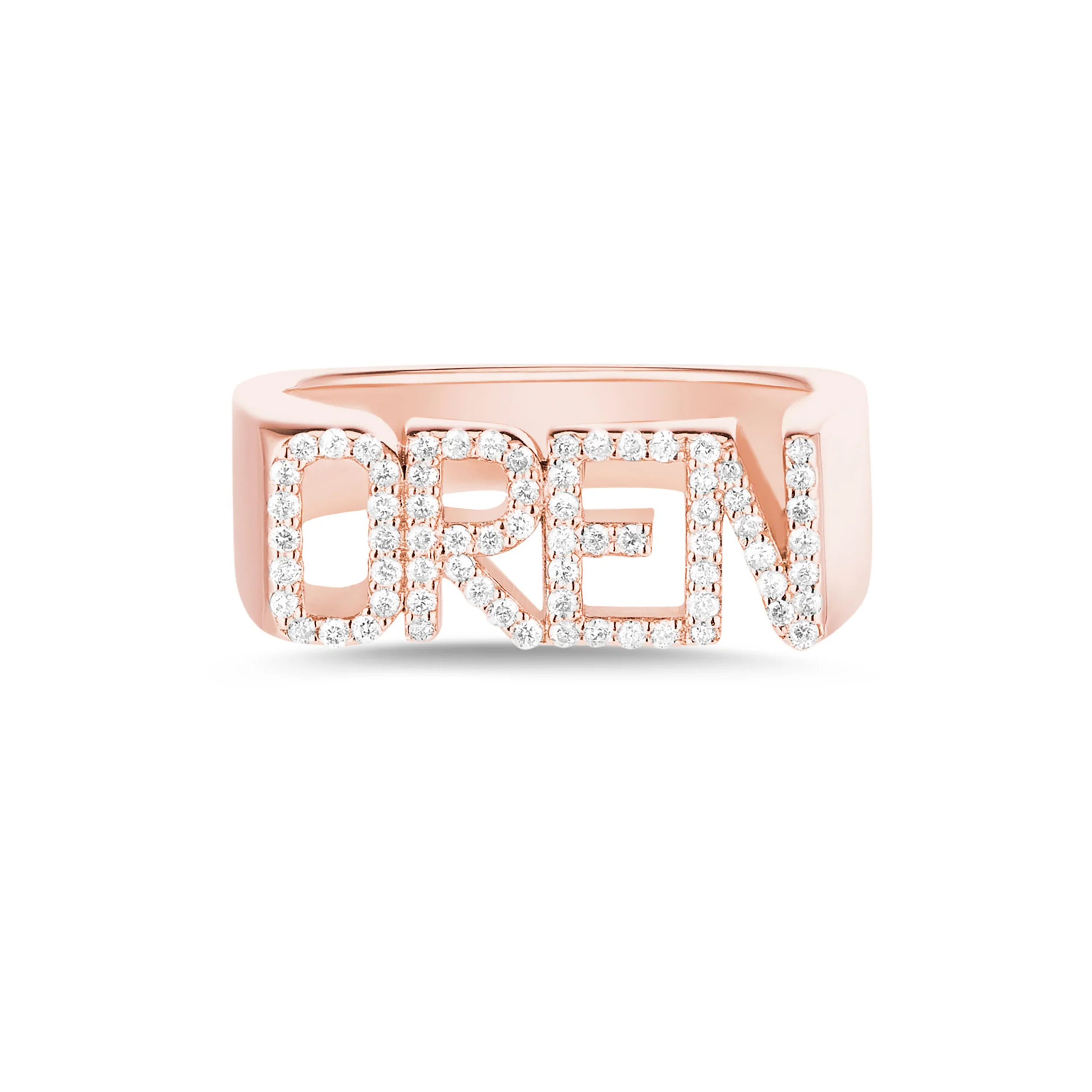3D Name Ring Custom Diamond Na - Initial Ring Custom avaliação e preço