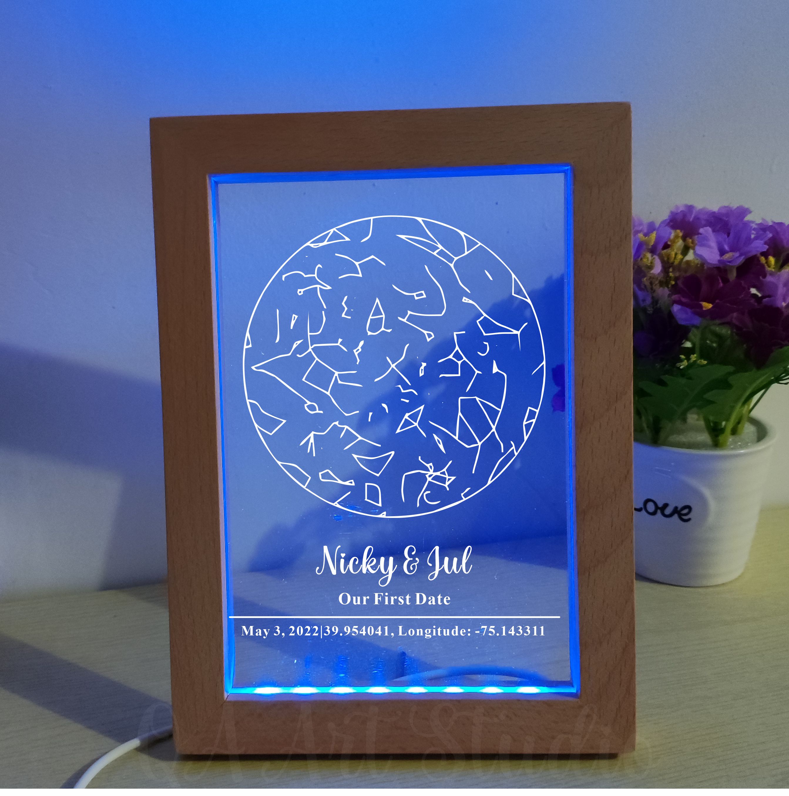 Personalized Wooden Acrylic Ni - Custom Star Map avaliação e preço