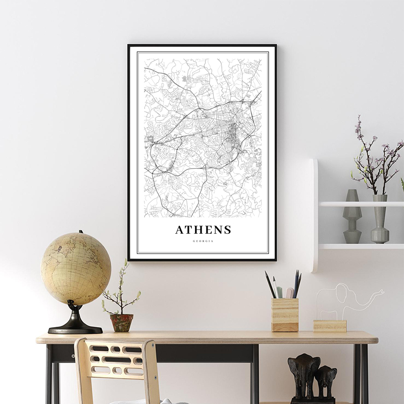 Greece Road Map Poster Black a - Custom Star Map avaliação e preço