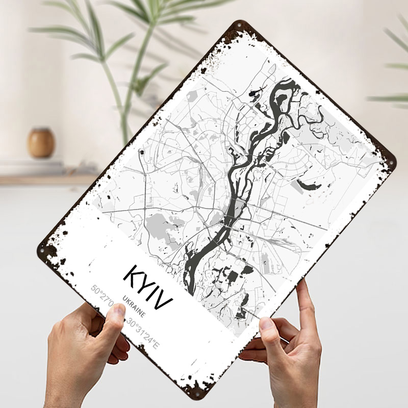 Kyiv City Map Printed Poster C - Custom Map Poster avaliação e preço
