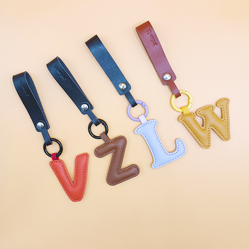 A To Z PU Leather Initial Lett - Monogram Keychain Leather avaliação e preço