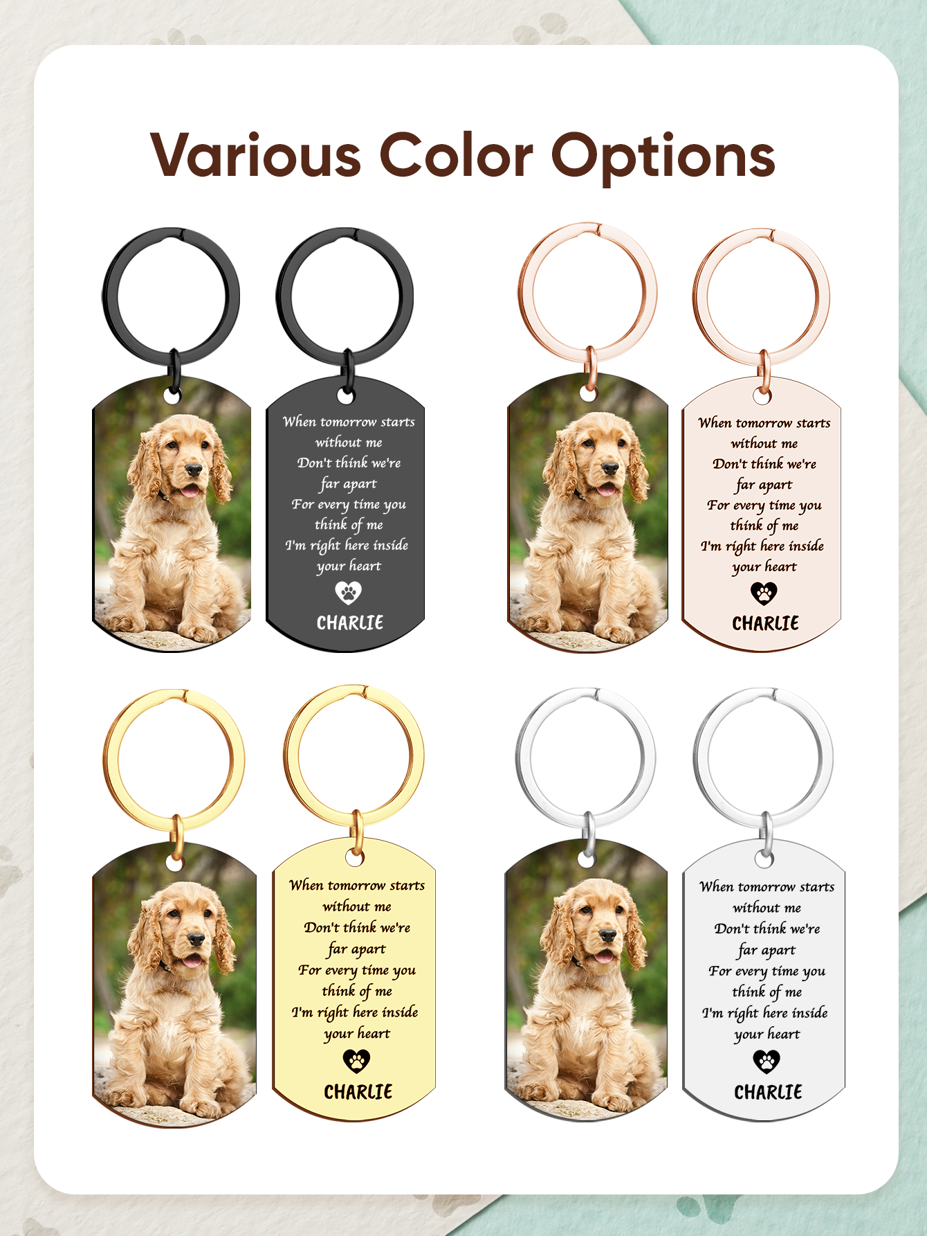 Personalized Pet Photo Keychai - Pet Portrait Custom avaliação e preço
