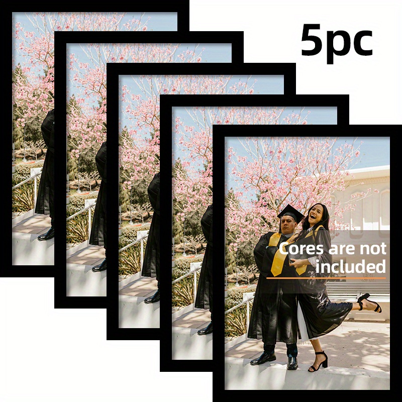 5-Piece Set A4 Black Wooden Ph - Engraved Wood Frame avaliação e preço