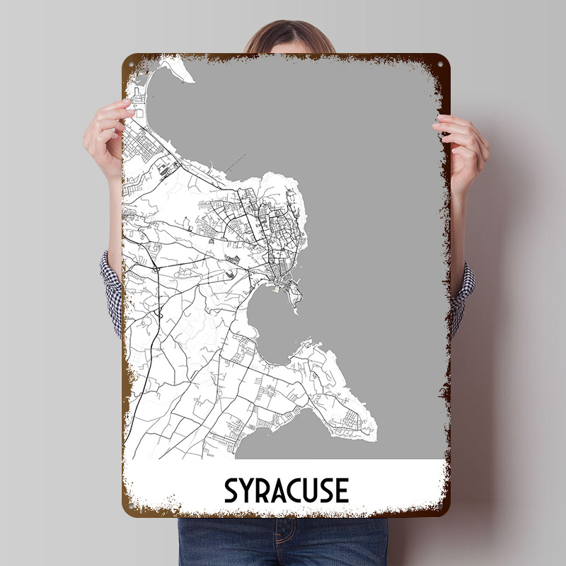Syracuse City Map Metal Poster - Custom Map Poster avaliação e preço