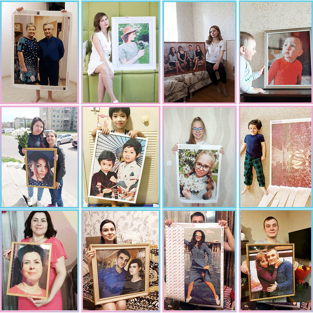 HUACAN Customized Photo 5D Diy - Photo Mosaic Print avaliação e preço