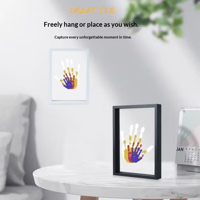 1 Set Family Handprint Photo F - Engraved Wood Frame avaliação e preço