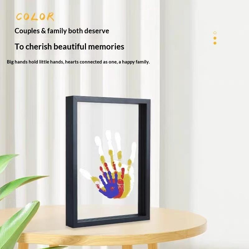1 Set Family Handprint Photo F - Engraved Wood Frame avaliação e preço